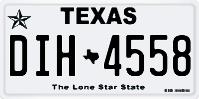 TX license plate DIH4558