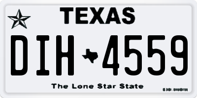 TX license plate DIH4559