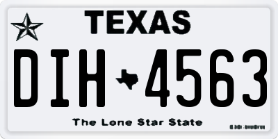 TX license plate DIH4563