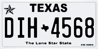 TX license plate DIH4568