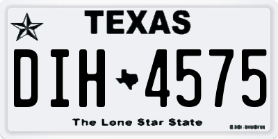 TX license plate DIH4575