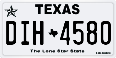 TX license plate DIH4580