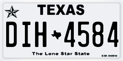 TX license plate DIH4584