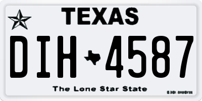 TX license plate DIH4587