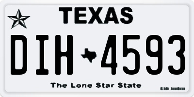 TX license plate DIH4593