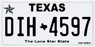 TX license plate DIH4597