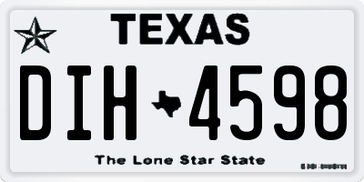TX license plate DIH4598