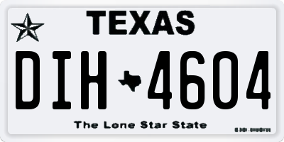 TX license plate DIH4604