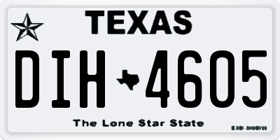 TX license plate DIH4605
