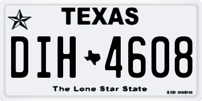 TX license plate DIH4608