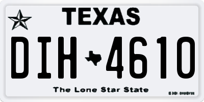 TX license plate DIH4610