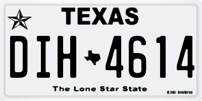 TX license plate DIH4614