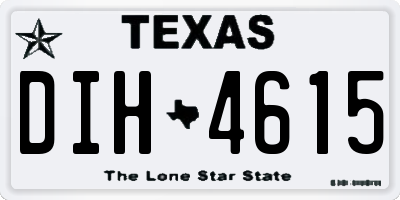 TX license plate DIH4615