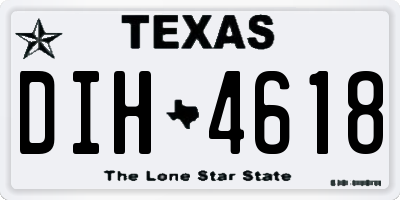 TX license plate DIH4618