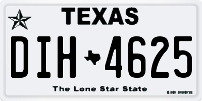 TX license plate DIH4625