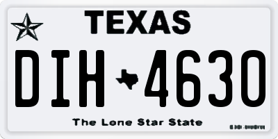 TX license plate DIH4630