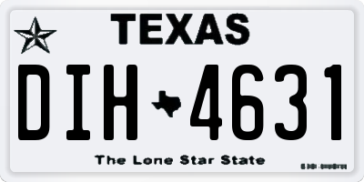 TX license plate DIH4631