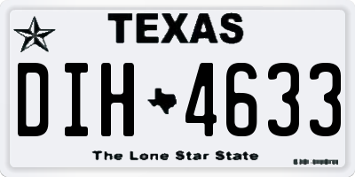 TX license plate DIH4633