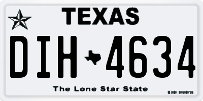 TX license plate DIH4634