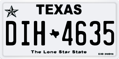 TX license plate DIH4635