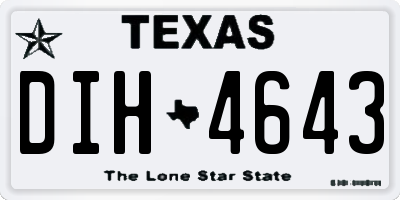 TX license plate DIH4643