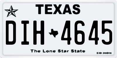 TX license plate DIH4645