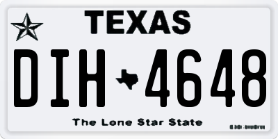 TX license plate DIH4648