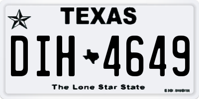 TX license plate DIH4649