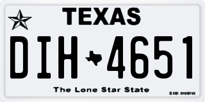 TX license plate DIH4651