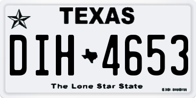 TX license plate DIH4653