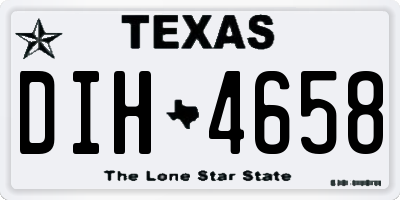TX license plate DIH4658