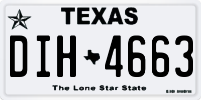 TX license plate DIH4663
