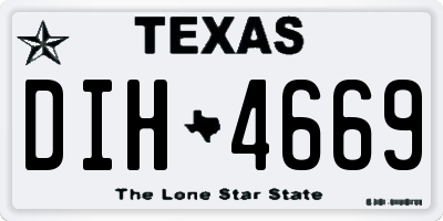 TX license plate DIH4669