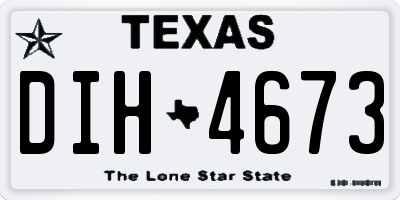 TX license plate DIH4673