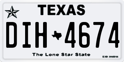 TX license plate DIH4674
