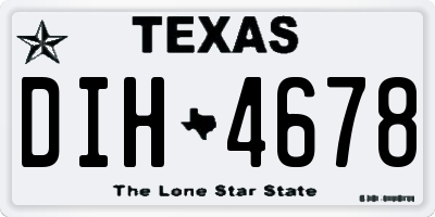 TX license plate DIH4678