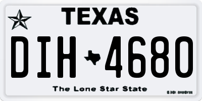 TX license plate DIH4680