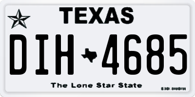 TX license plate DIH4685