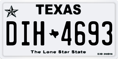 TX license plate DIH4693