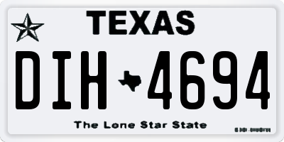 TX license plate DIH4694