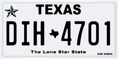 TX license plate DIH4701