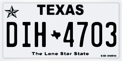 TX license plate DIH4703