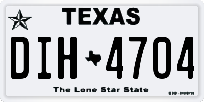 TX license plate DIH4704