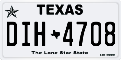 TX license plate DIH4708