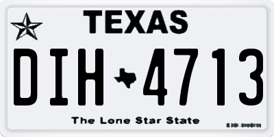 TX license plate DIH4713