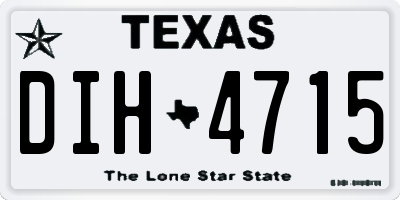 TX license plate DIH4715