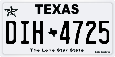 TX license plate DIH4725