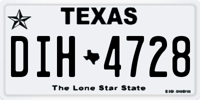TX license plate DIH4728