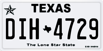 TX license plate DIH4729