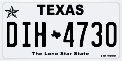 TX license plate DIH4730